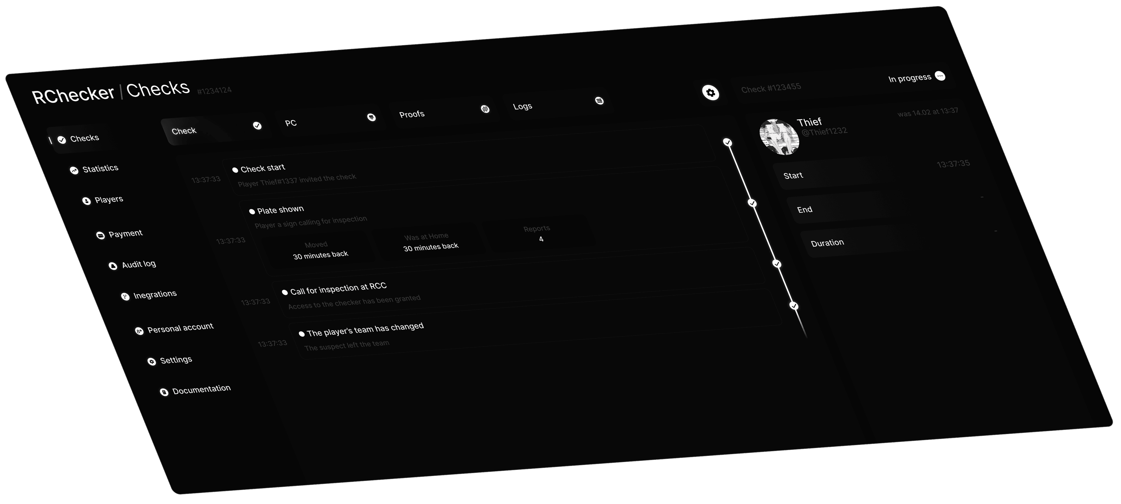 RChecker dashboard preview